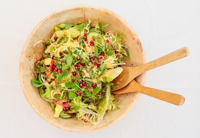 lulu kitchen and bar sag harbor salad overhead photo