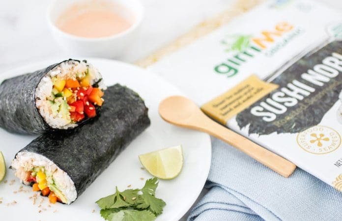 gimme snacks veggie sushi burrito
