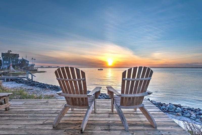 view from patio at beach and bay bungalows