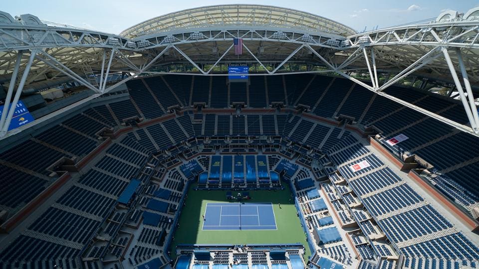 September 6, 2020 - Overall of Arthur Ashe Stadium during the women's singles match between Petra Martic and Yulia Putintseva during the 2020 US Open. (Photo by Darren Carroll/USTA)