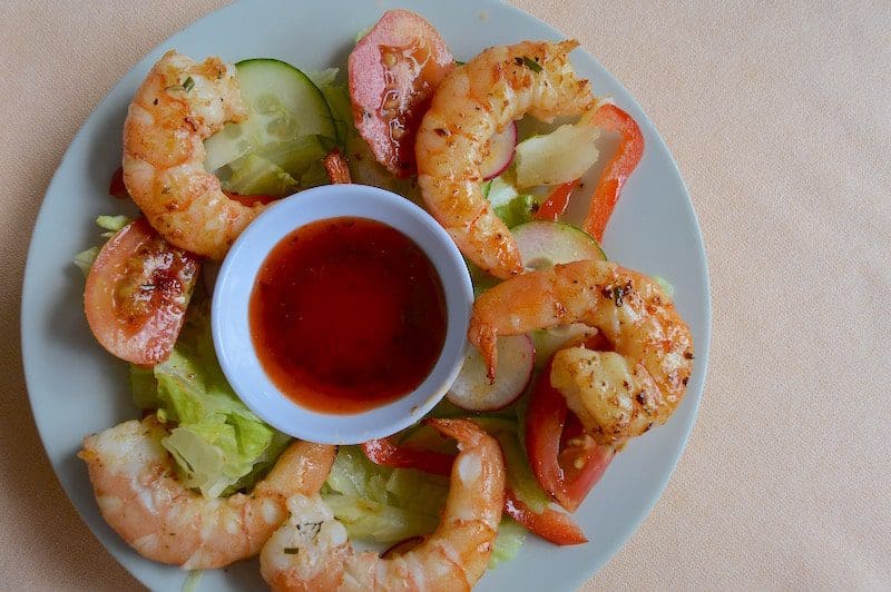 shrimp appetizer olveston house montserat