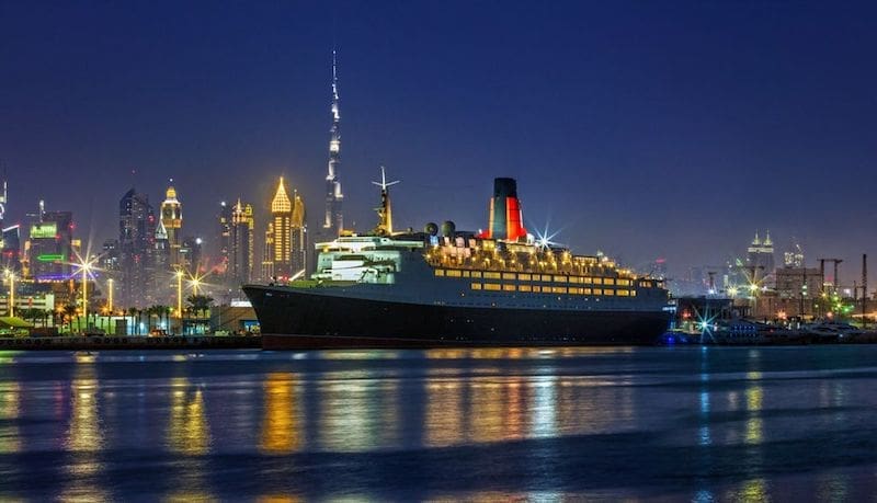 QE2 dubai night profile - East End Taste Magazine