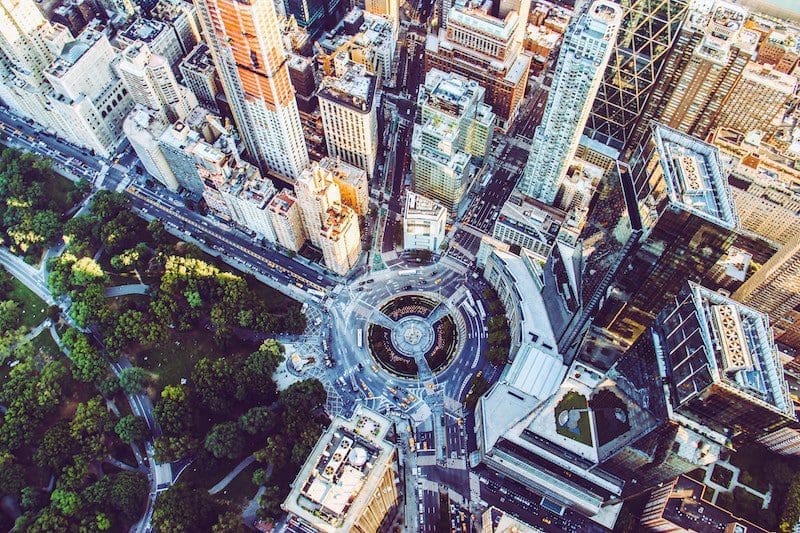 new york city central park west circle from the air plane view - East End Taste Magazine