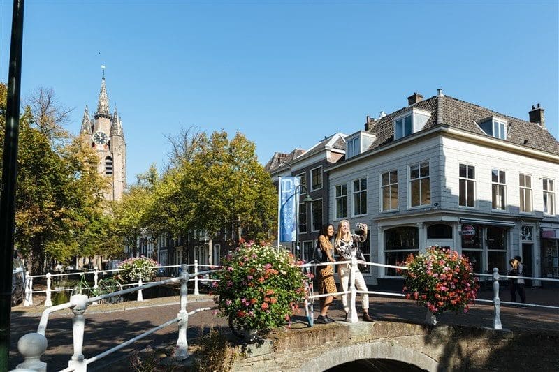 Bridge and people in Amsterdam