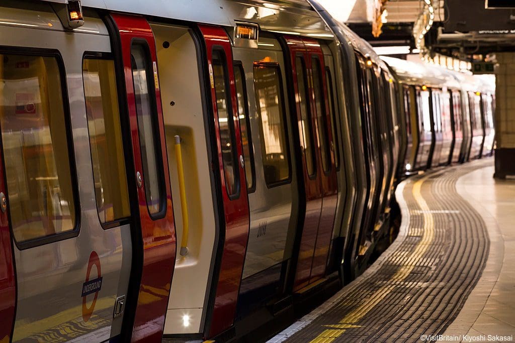 London Underground Train at Station
