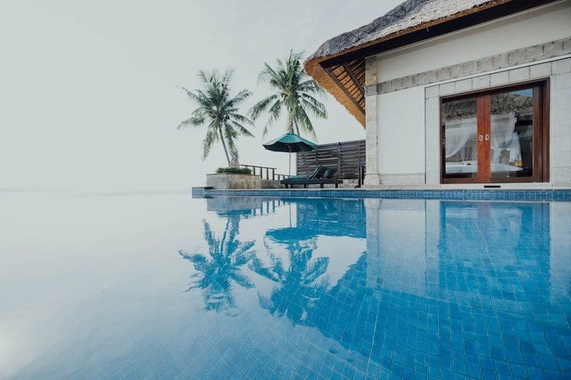 infinity pool in tropical paradise luxury home overseas