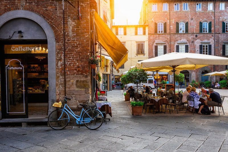 cozy street in Lucca Italy
