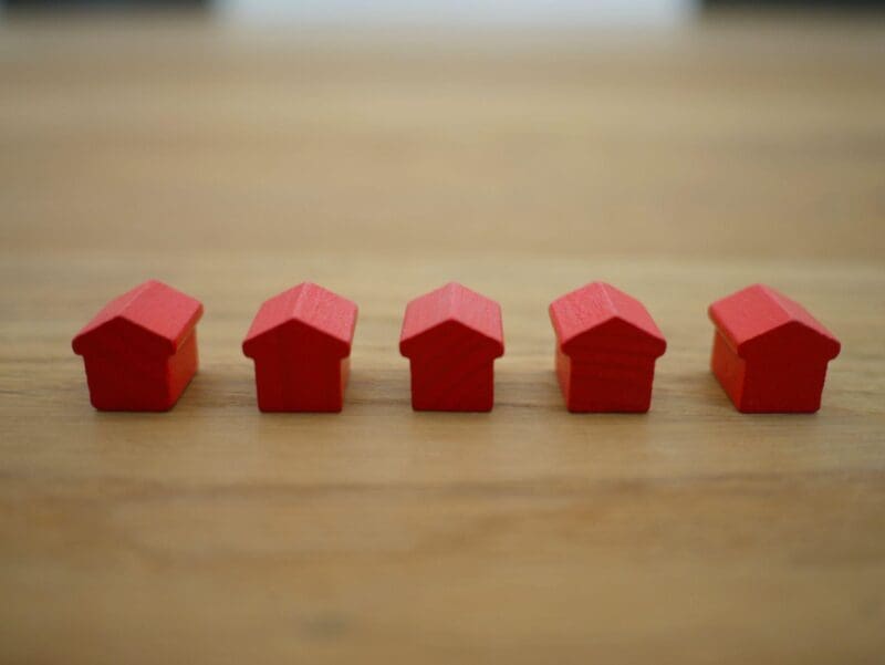 red small houses home real estate planning