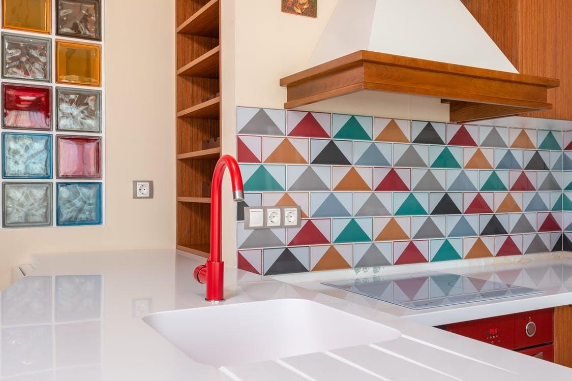 colorful tile in kitchen remodeling home interior design