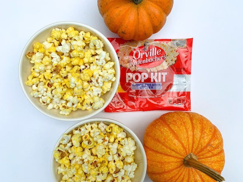 orville popcorn with pumpkins fall foods babbleboxx