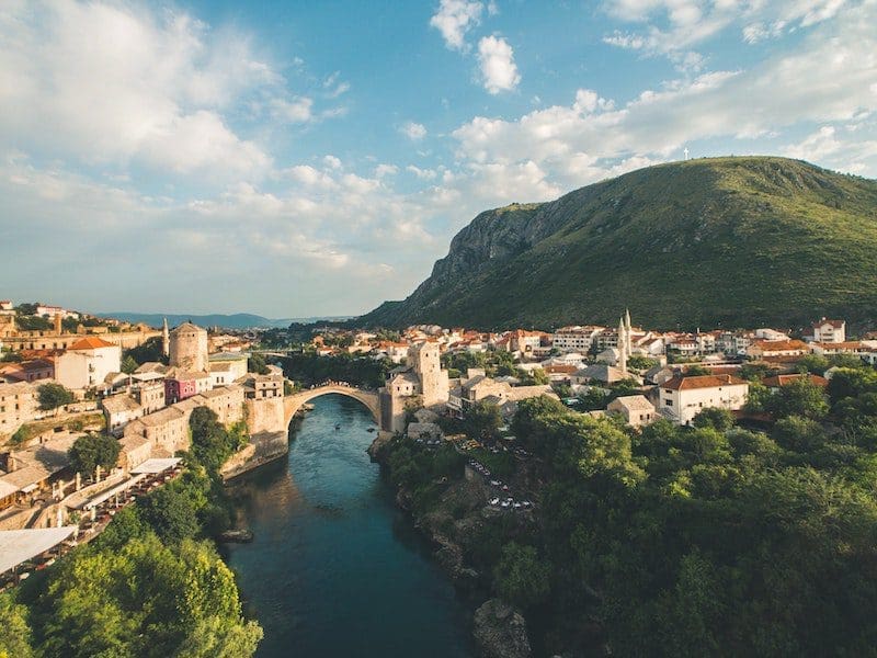 beautiful europe travel scenic bridge view blue sky