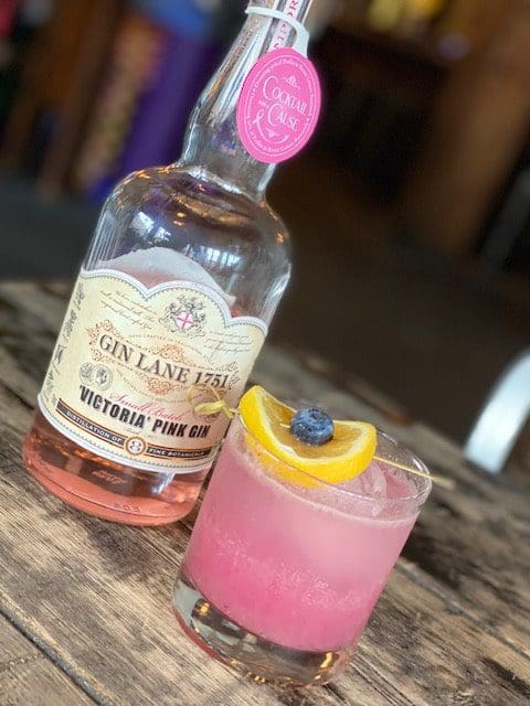 mustang harry's gin based pink cocktail