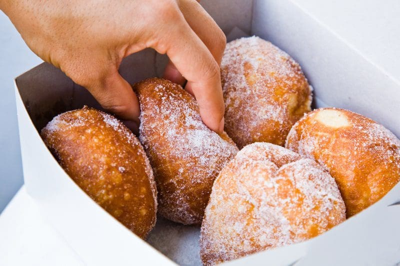 Malasadas, a sugar coated Portuguese donut