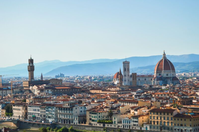 sky view of florence beautiful cityscape