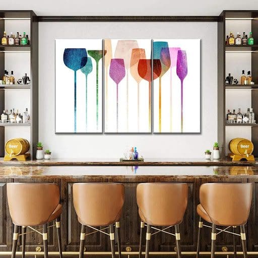 colorful wine glasses rainbow full size image interior bar design