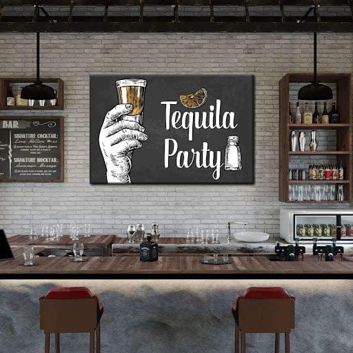 tequila party bar rustic gray interior