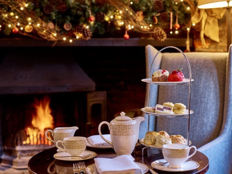 the swan at lavenham hotel festive experiences by the fire