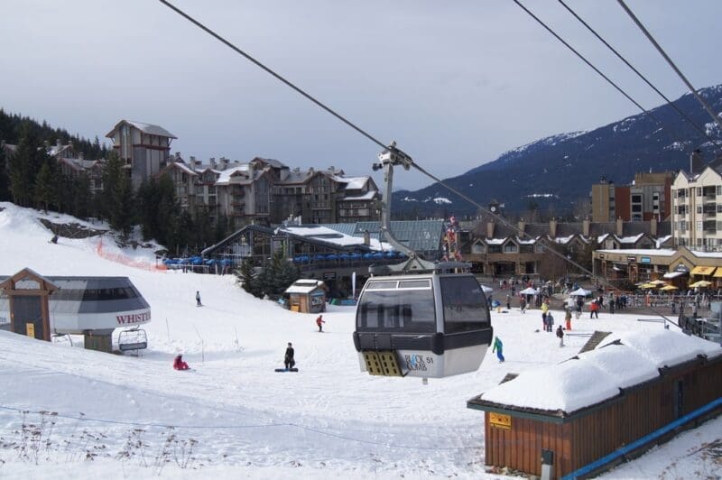 ski lift in Canada with snow