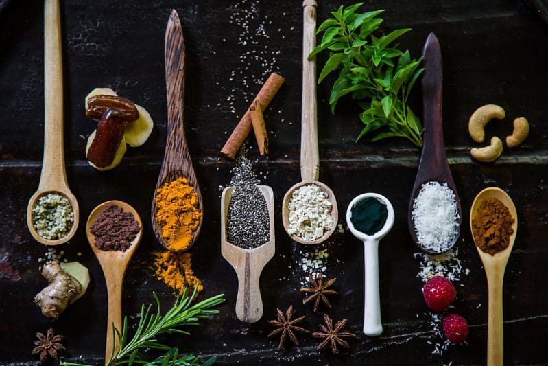 natural spa ingredients herbs salts remedies