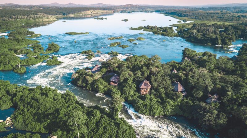 Lemala Wildwaters Lodge aerial photo africa sustainable