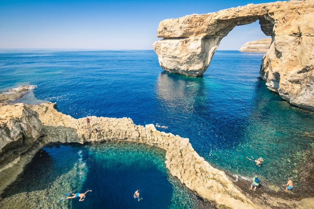 The world famous Azure Window in Gozo island