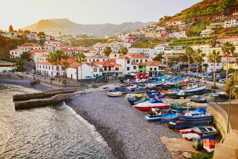 View of Camara de Lobos village Madeira Portugal