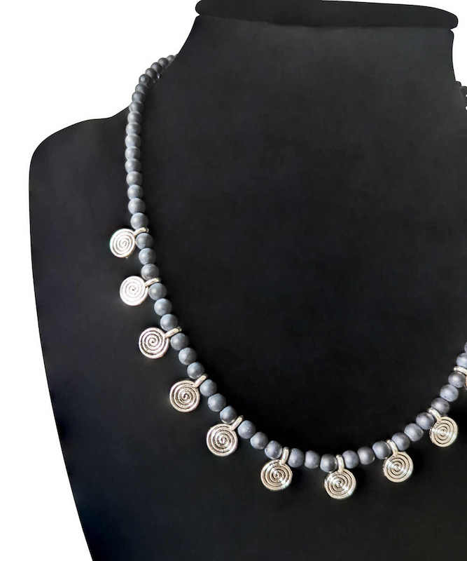 vintage necklace berber statement silver gemstone handmade