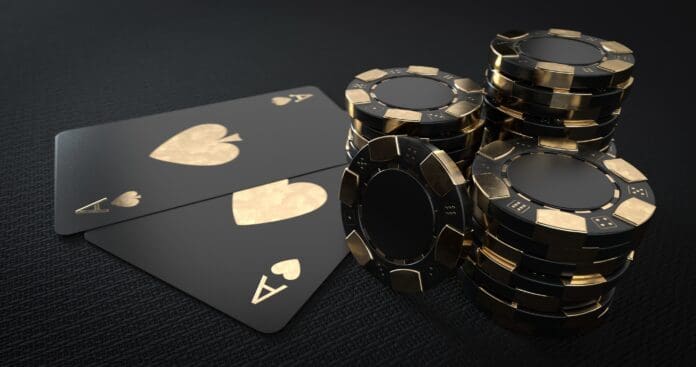 casino cards and chips black