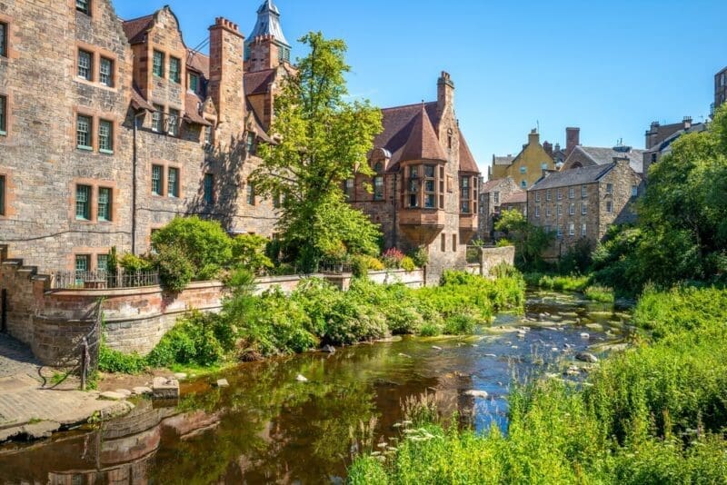 Landscape of dean village near edinburgh, scotland