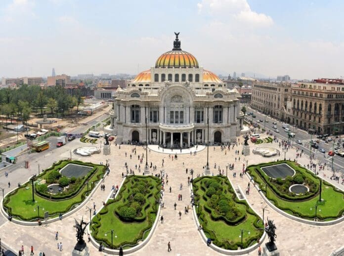 The Fine Arts Palace Museum in Mexico City, Mexico