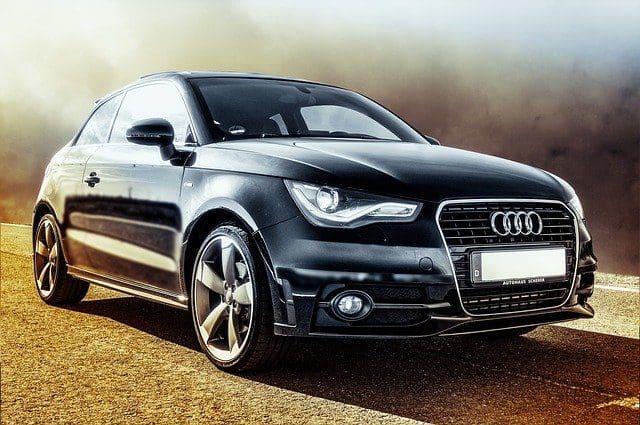 black audi ad car on road model