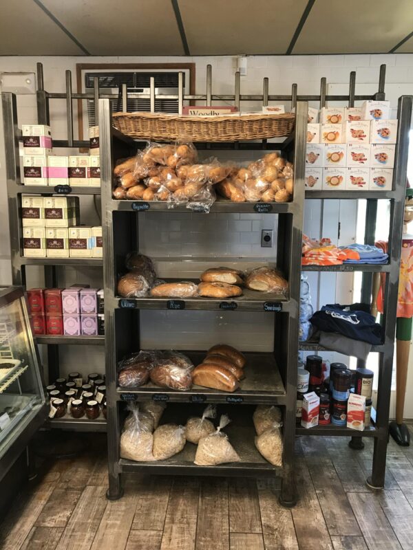 interior of bakery breads baked goods