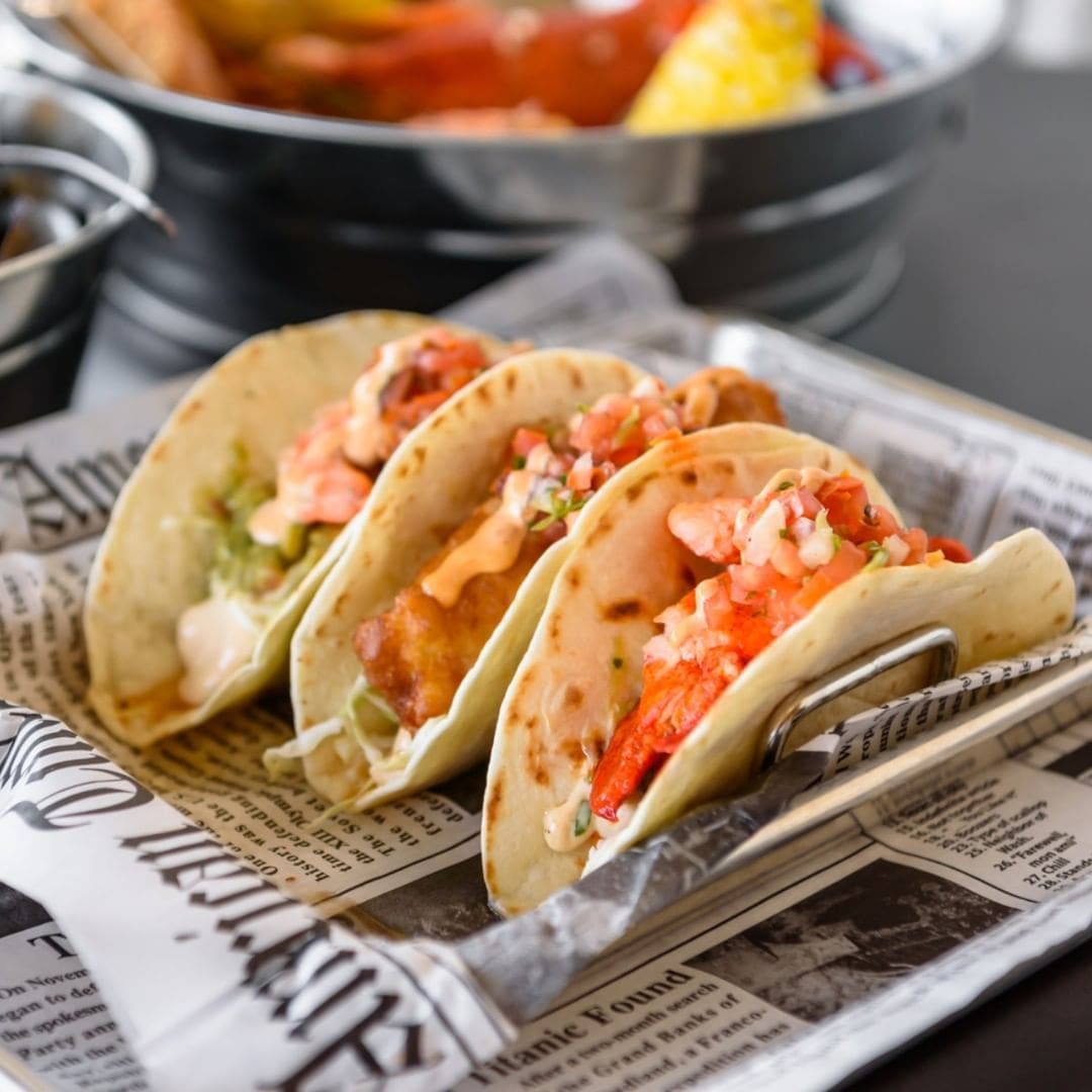 lobster tacos on a plate