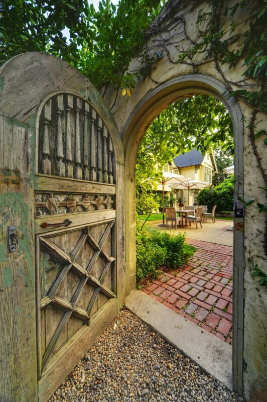 The Baker House gate patio