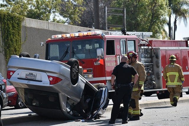 bad car accident firetruck assistance