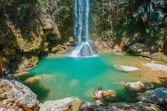 beautiful serene waterfall in the Philippines