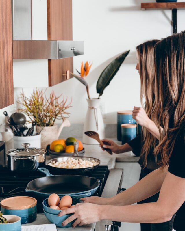 cooking with children together at home