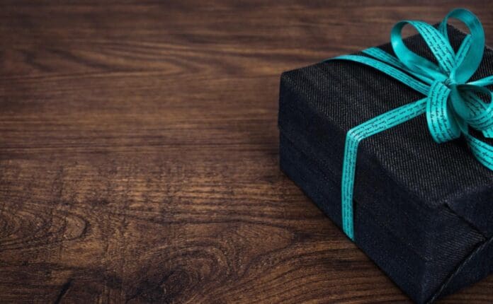 happy birthday gift box tiffany blue ribbon