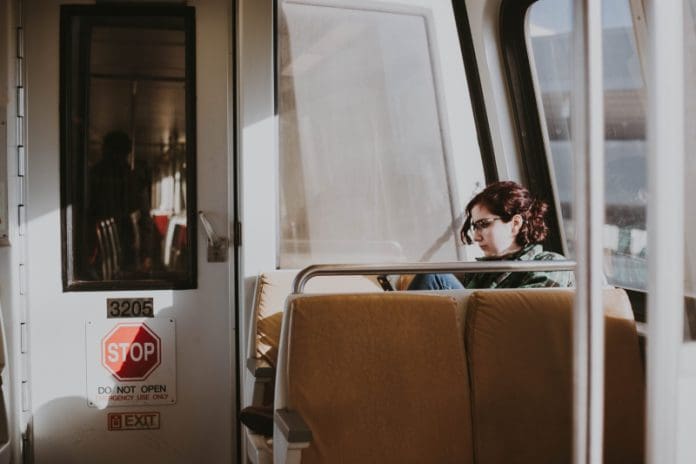 woman on Train commute