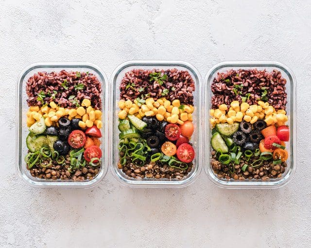 healthy colorful meals in containers