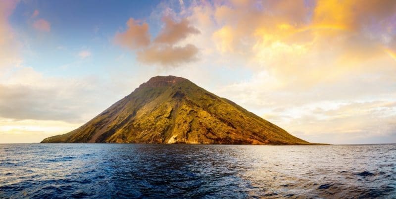 Rainbow over Stromboli Island