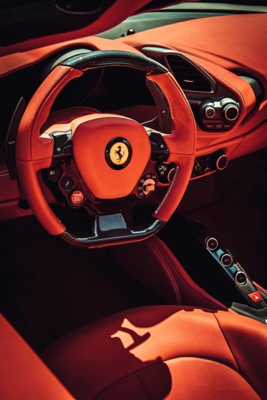 Luxurious Red Car Interior