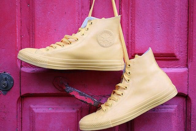 Hanging Yellow Converse High-top Sneakers
