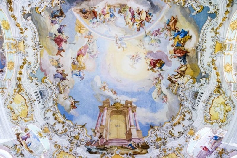 Inside the Pilgrimage Church of Wies Wieskirche