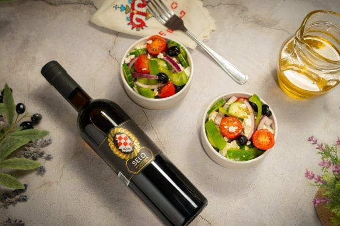 Selo olive oil and salad