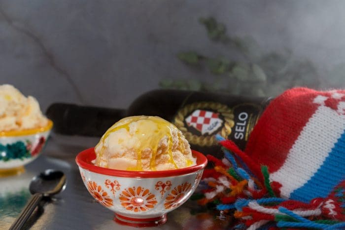 Croatia olive oil and ice cream topping