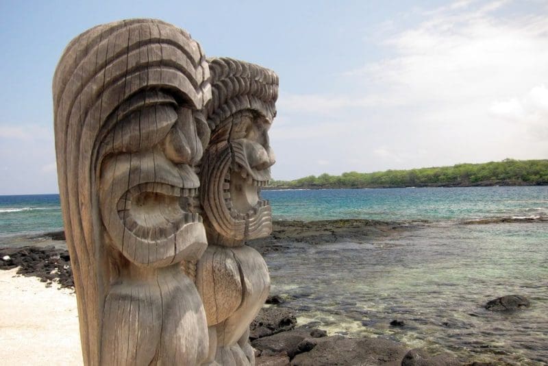 Sacred Statue in the City of Refuge at the Pu'uhonua o Honaunau