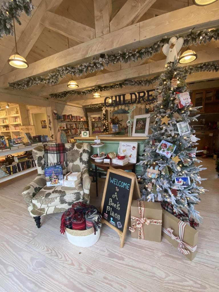 bookstore holiday decor
