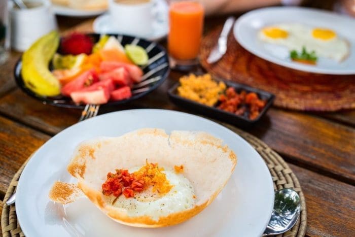 Egg hopper Sri Lankan breakfast