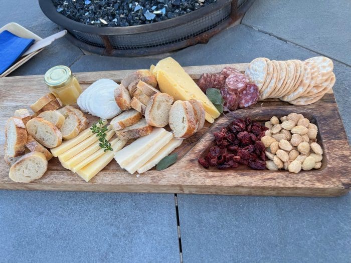 Peonic Bay Winery cheese board North Fork